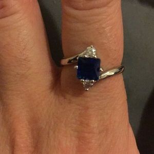imitation sapphire ring